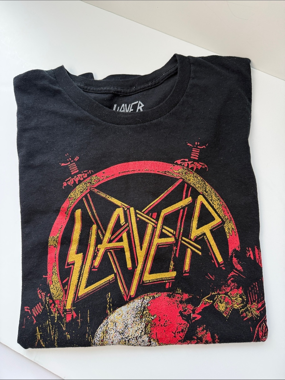 Slayer Men's Black Graphic Short Sleeve Band Tee